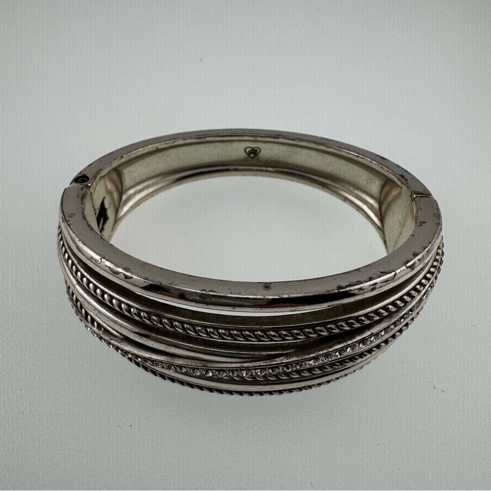 Brighton Silver and Crystal Clamper Style Bracelet Magnetic closure - Picture 7 of 7